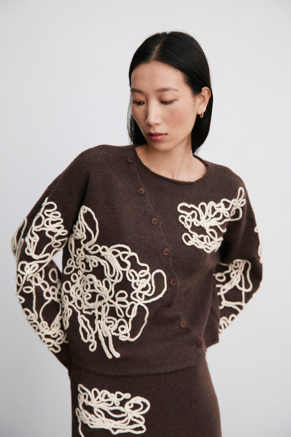 MUS & BOMBON - ERIAS CARDIGAN - CHOCOLATE