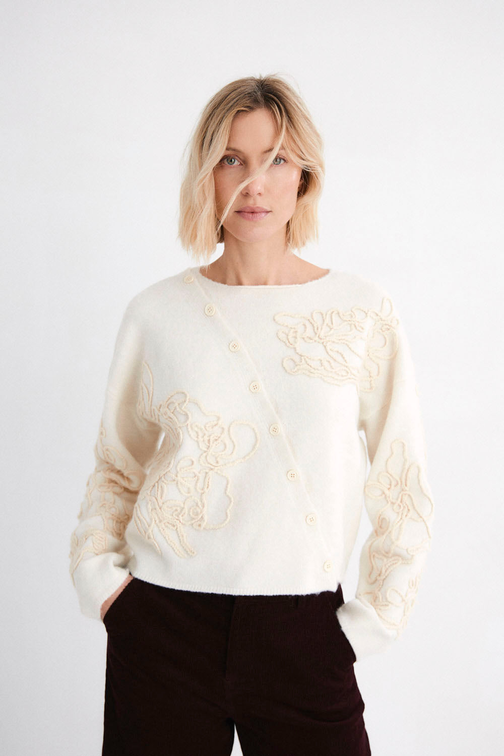 MUS & BOMBON - ERIAS CARDIGAN - OFF WHITE