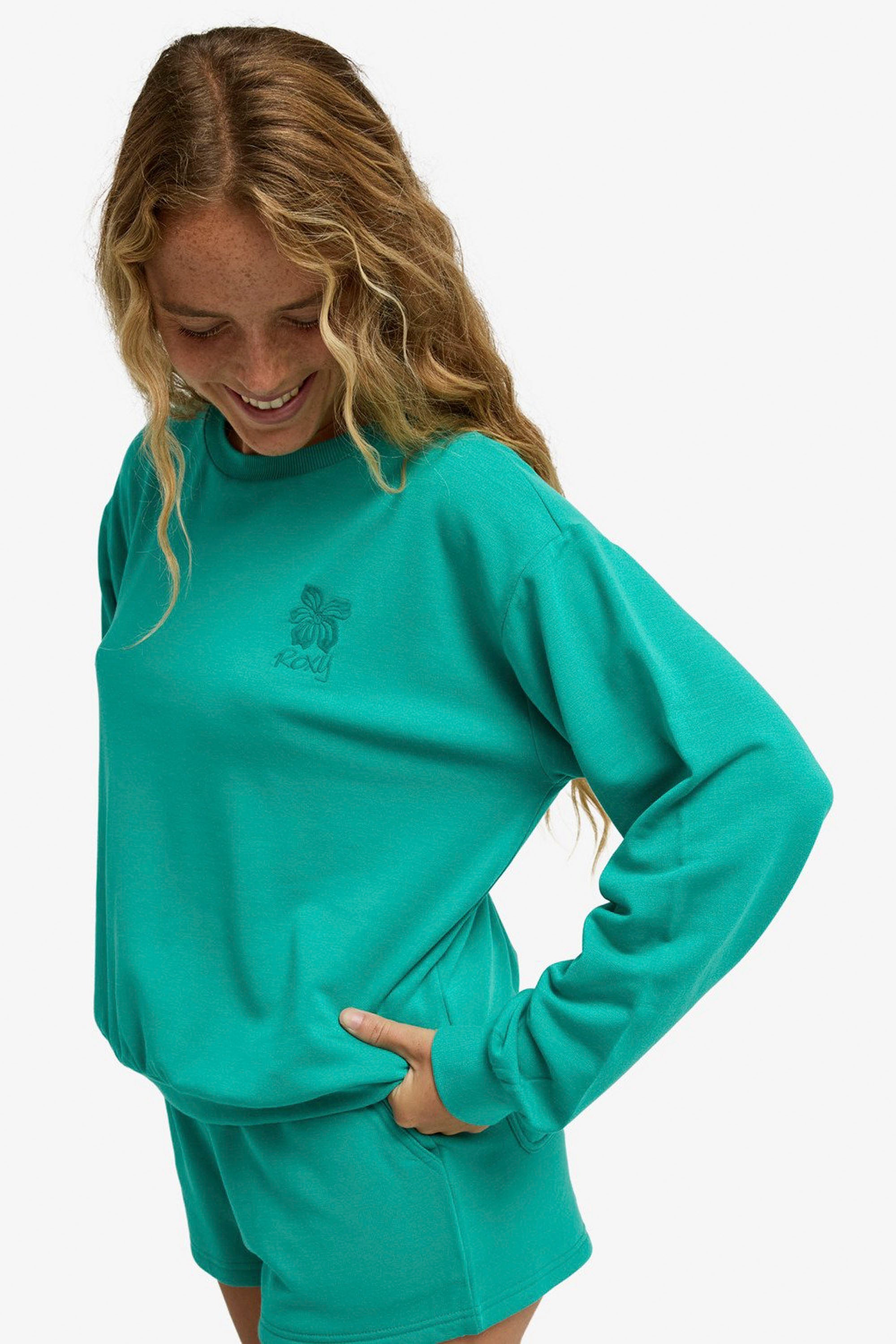 ROXY - SURFING BY MOONLIGHT SWEATER - SEA GREEN