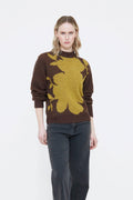 WILD PONY - FLOWERS SWEATER - BROWN