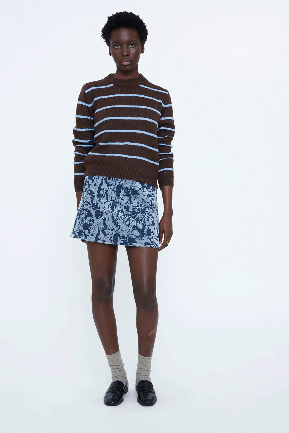 WILD PONY - STRIPED SWEATER - BROWN/BLUE
