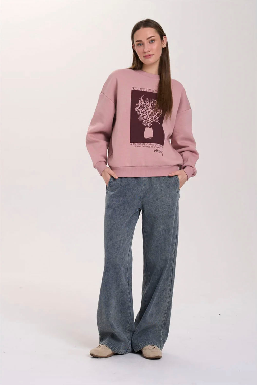 24COLOURS - BLUSH SWEATSHIRT - ROSE