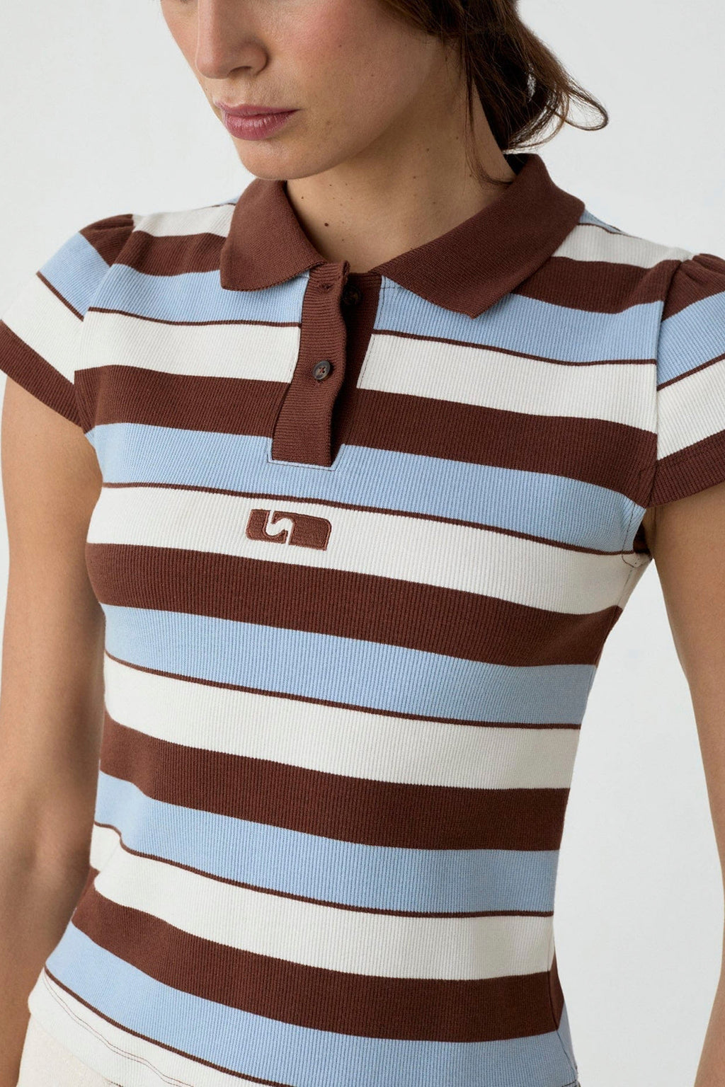 LAAGAM - ERYA POLO T-SHIRT - BLUE STRIPES
