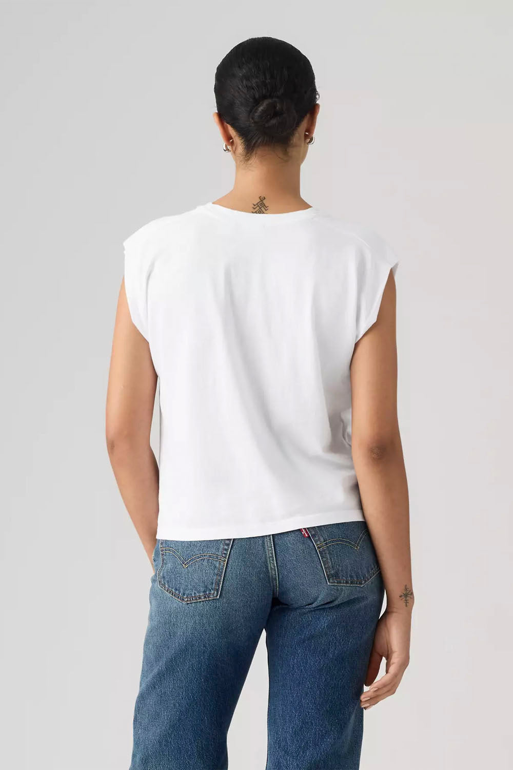 LEVIS - PLEATED MUSCLE TANK - BRIGHT WHITE