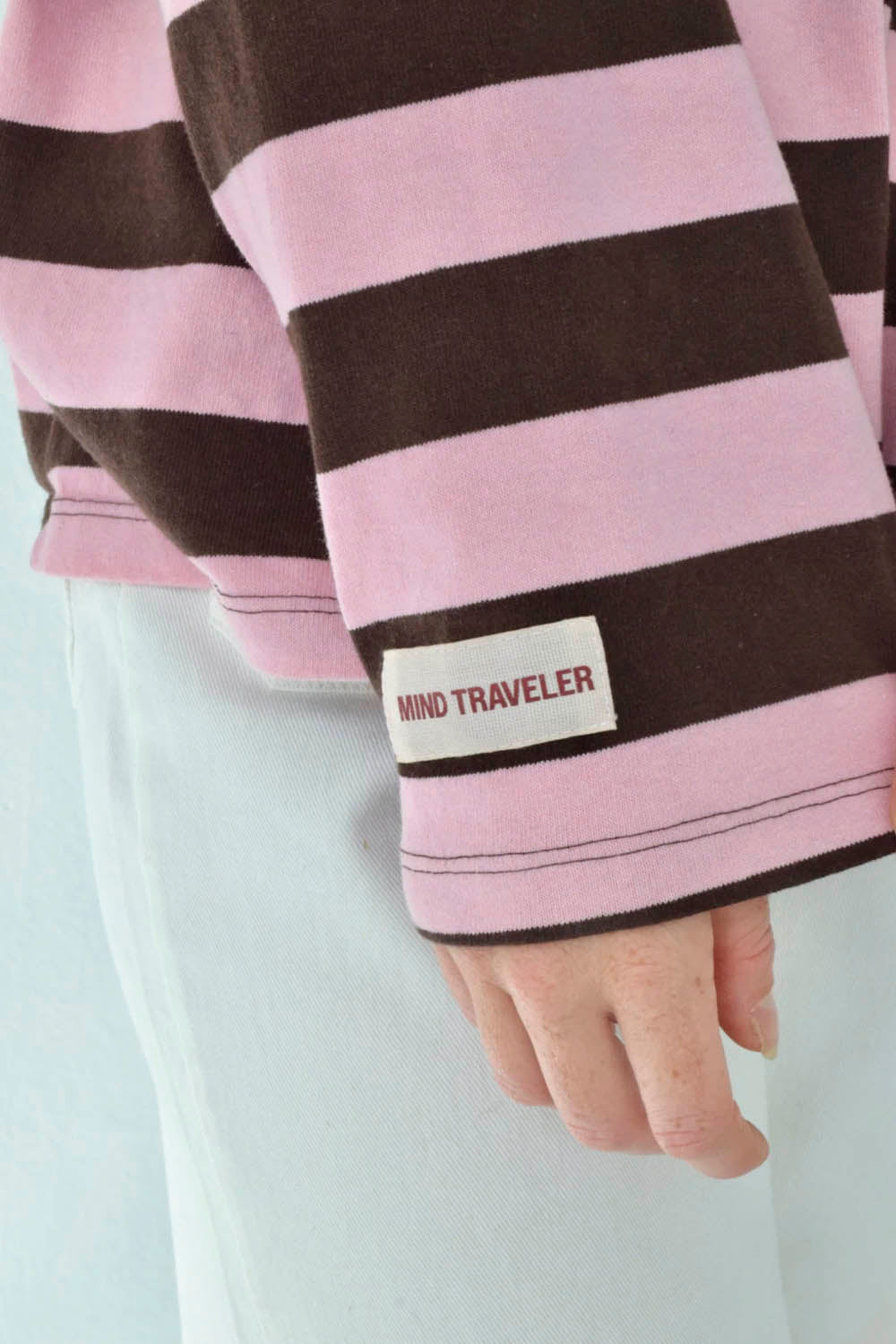MIND TRAVELER BCN - FILIPA LONG SLEEVE POLO - BROWN PINK