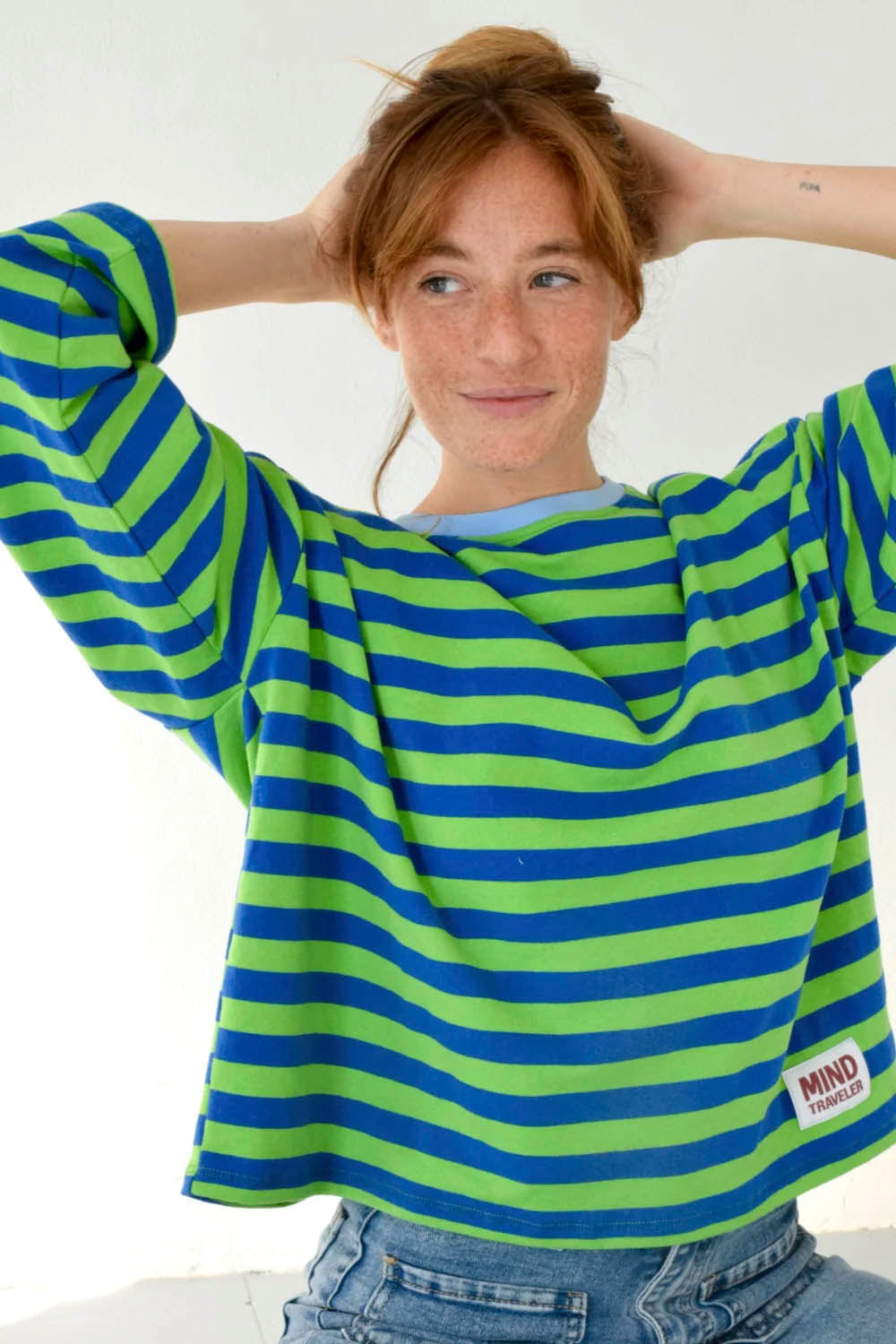 MIND TRAVELER BCN - NURIA LONG SLEEVE TEE - GREEN NAVY