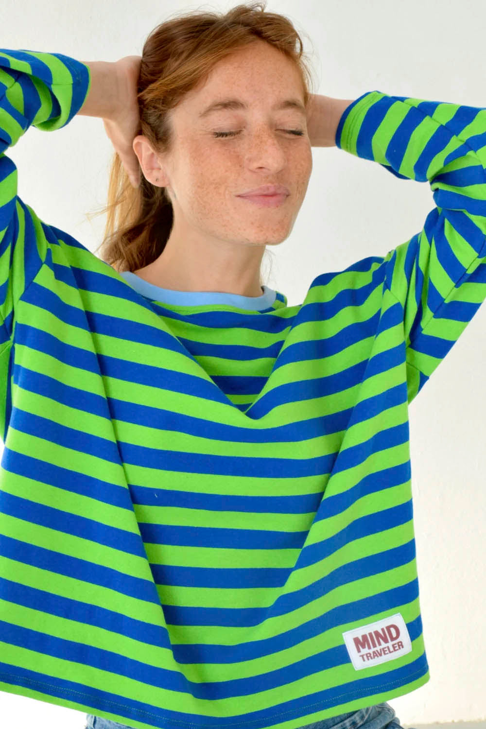 MIND TRAVELER BCN - NURIA LONG SLEEVE TEE - GREEN NAVY