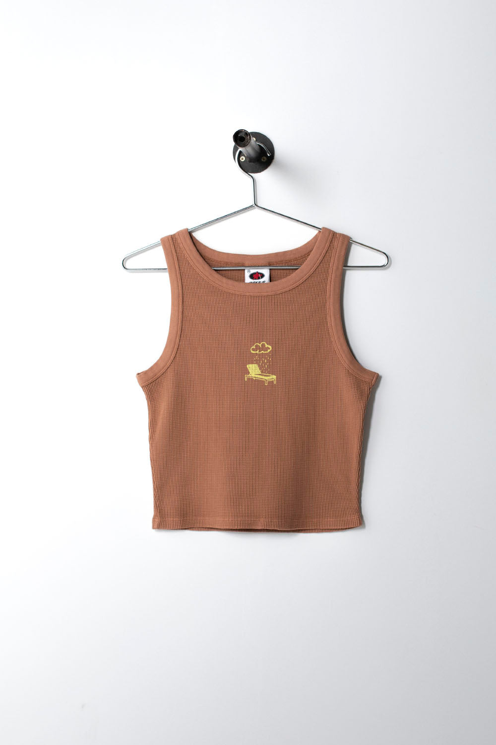 PUKAS SURF SHOP - NO DRAMA WAFFLE TANK TEE - MOCCA