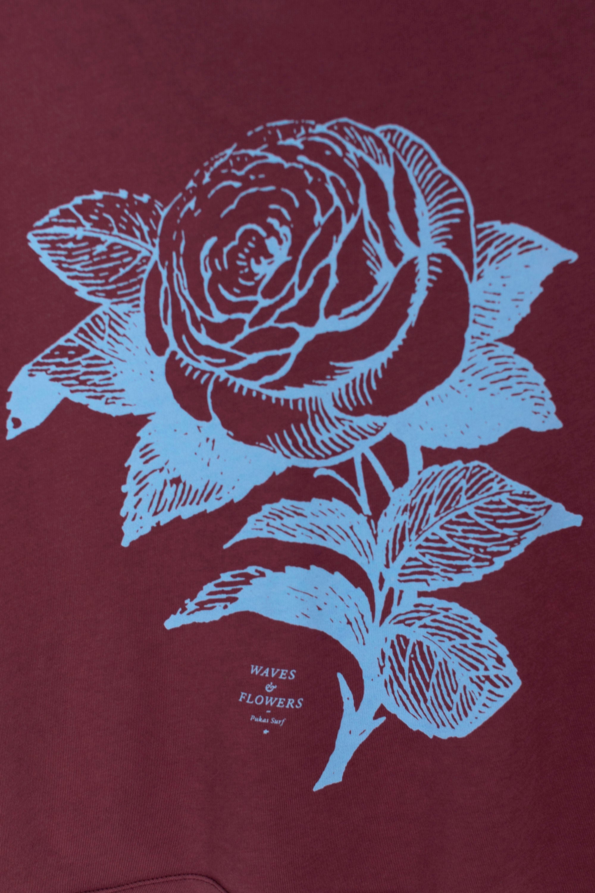 PUKAS SURF SHOP - WAVES AND FLOWERS TEE - AUBERGINE