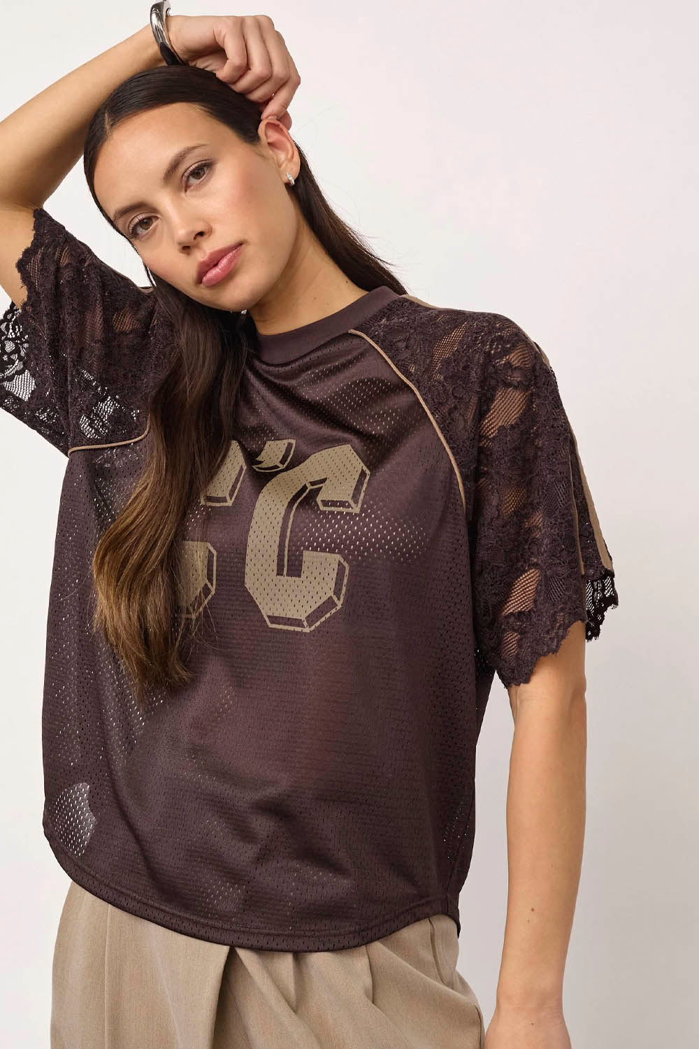 CO´COUTURE - TREYCC LOGO LACE TEE