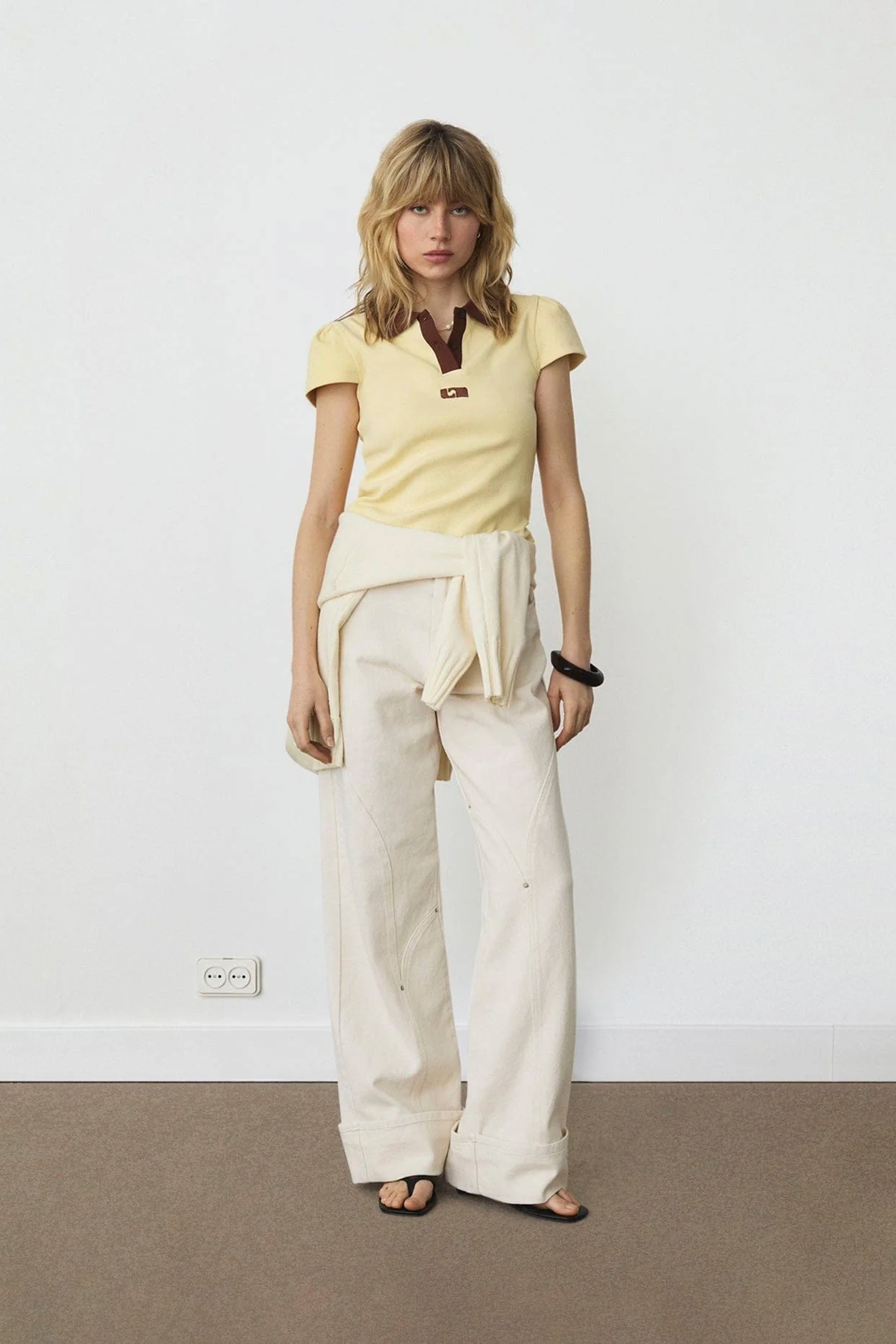 LAAGAM - ERYA POLO T-SHIRT - BUTTER
