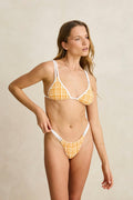 RHYTHM - LONDON CHECK DOUBLE STRAP SLIDE TRI TOP