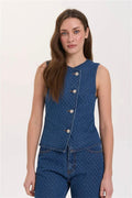 24COLOURS - DOTTED DENIM VEST