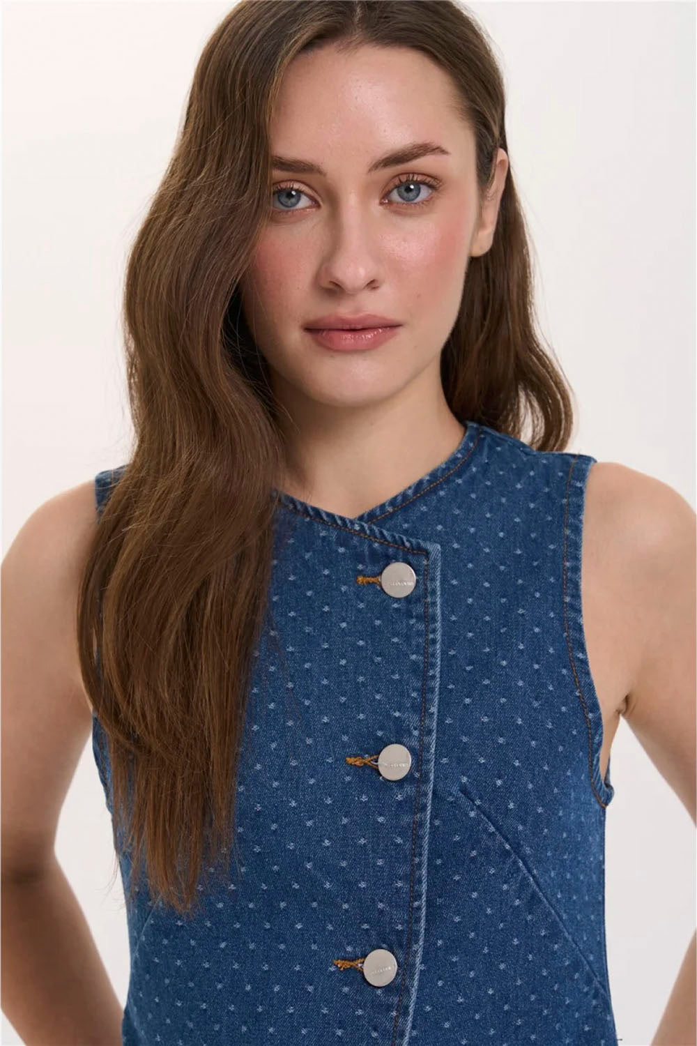 24COLOURS - DOTTED DENIM VEST