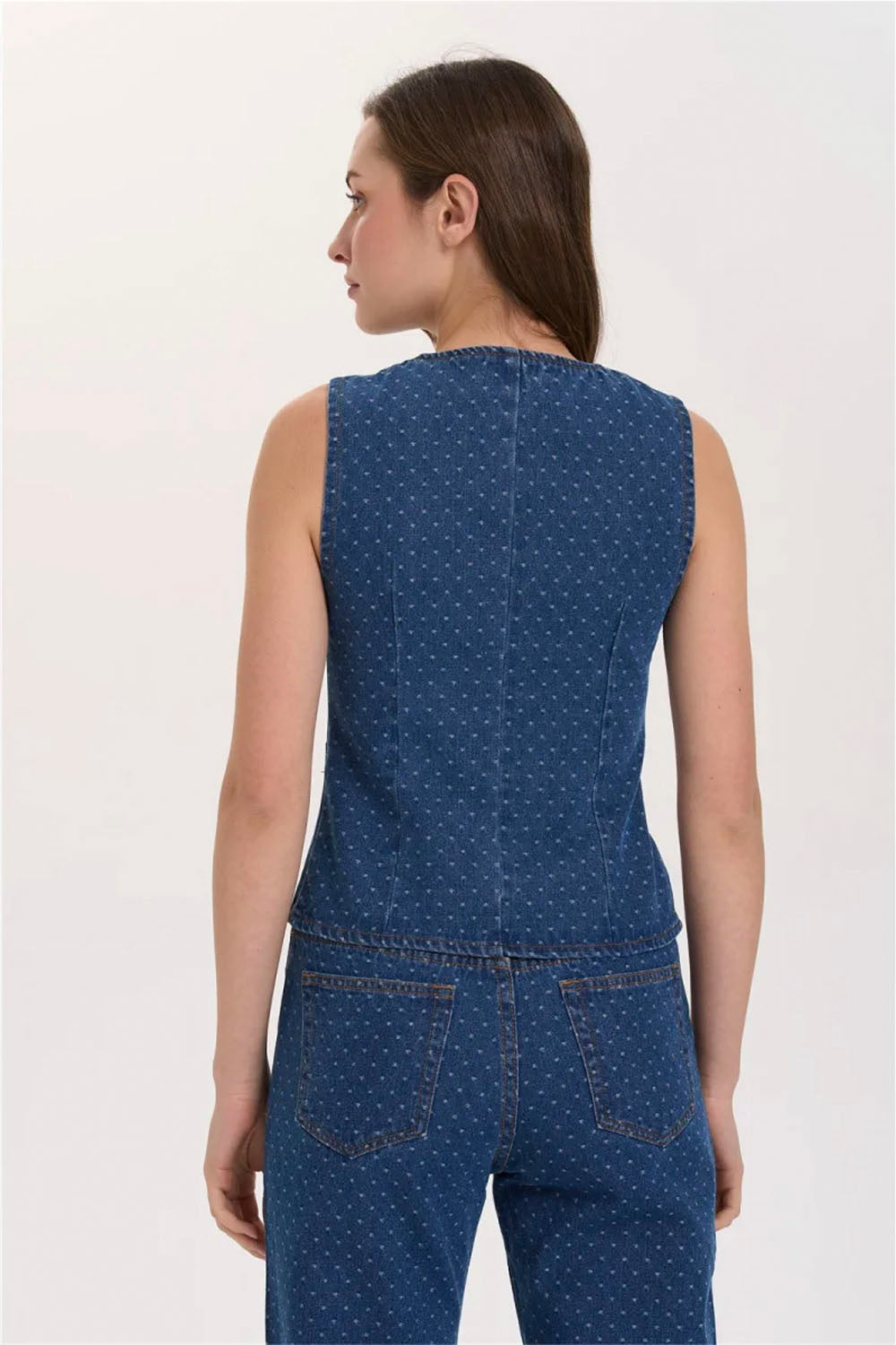 24COLOURS - DOTTED DENIM VEST