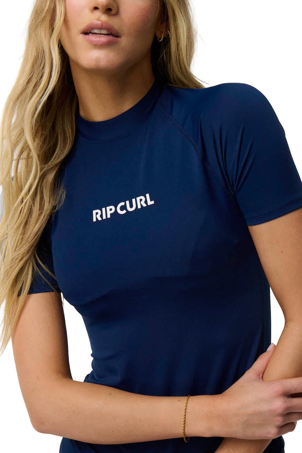 RIP CURL - CLASSIC SURF UPF RASHGUARD - SHORT SLEEVE - DARK NAVY - WOMAN
