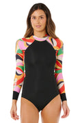 RIP CURL - G-BOMB TROPICAL - 1.5MM - BACK ZIP - NEON WAVES - WOMAN