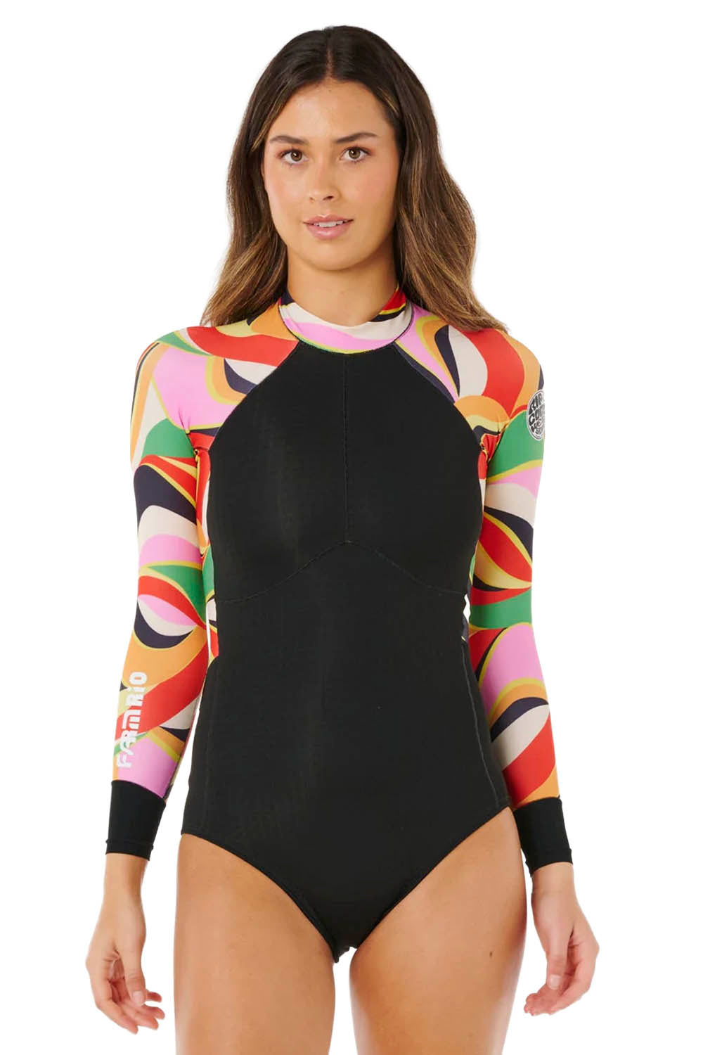 RIP CURL - G-BOMB TROPICAL - 1.5MM - BACK ZIP - NEON WAVES - WOMAN