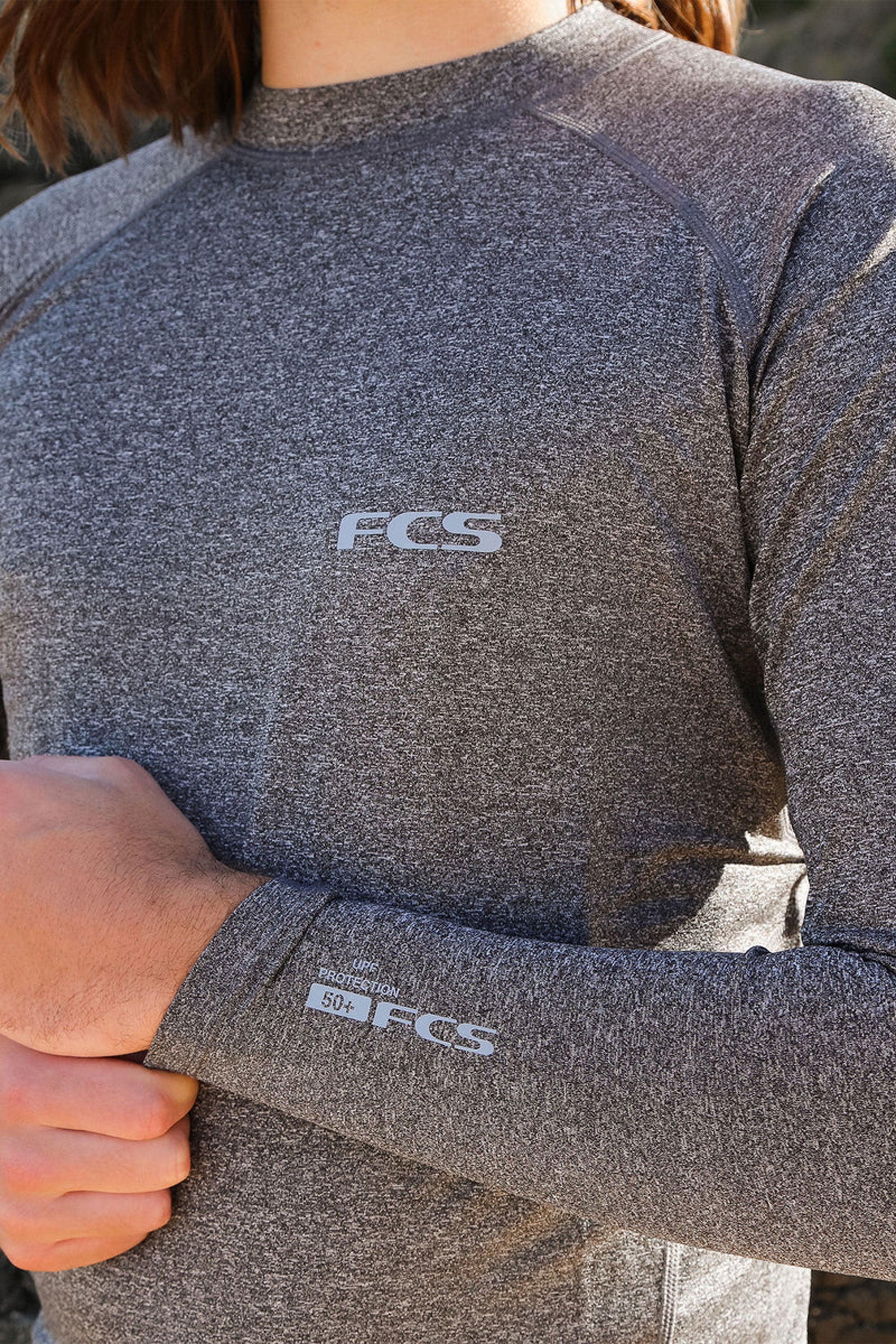 FCS - ESSENTIAL RASH VEST - HEATHER GREY
